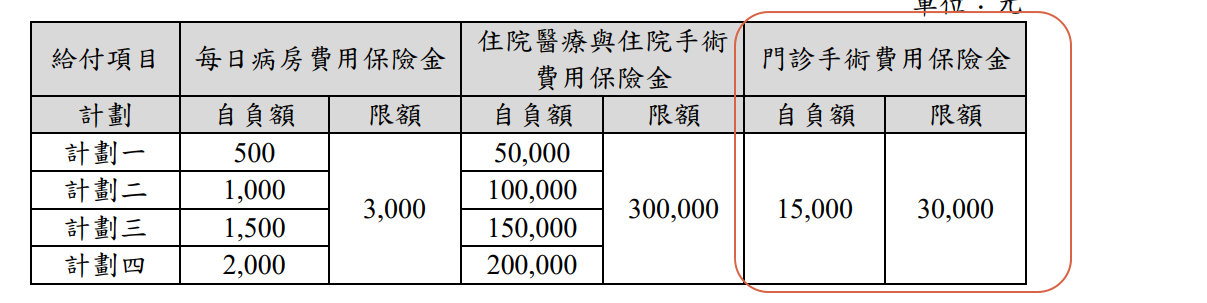 中壽自負額實支實付，超康泰A型LEGOTA 1